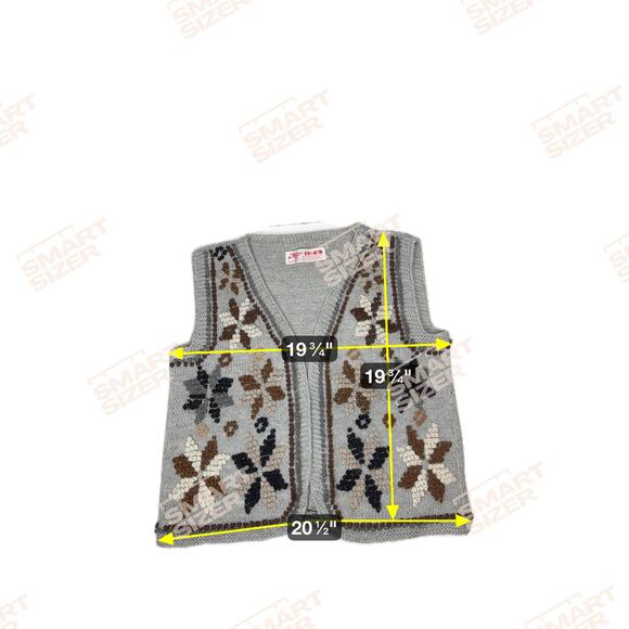 INCA Alpaca Wool Sweater Adult Open Front Sweater Vest Flowers Peru Size 6/8 - Picture 5 of 5